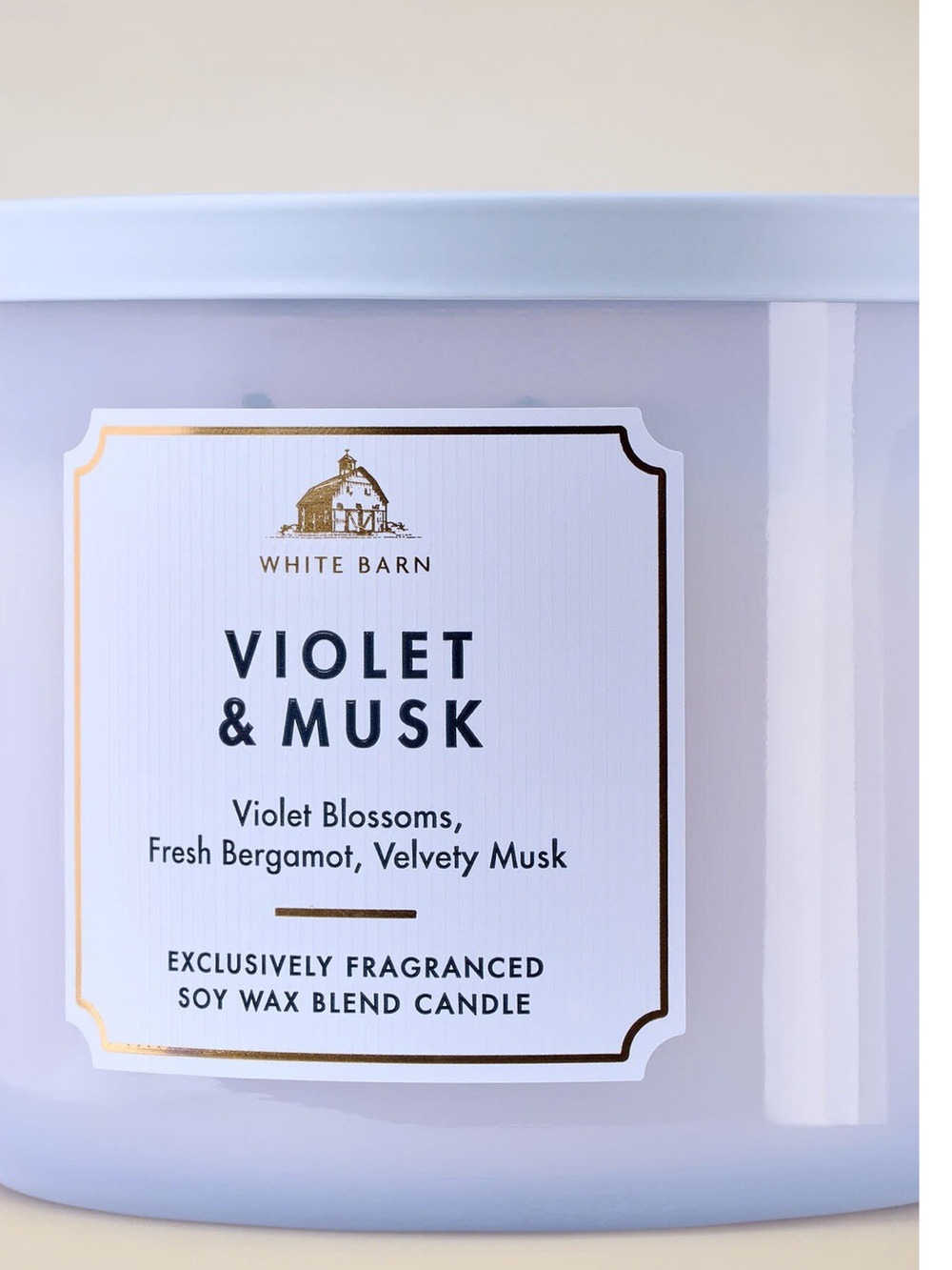 Bath & Body Works Violet & Musk Three-Wick Candle - Light Purple